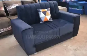 Black 2 Seater Sofa With Stripes