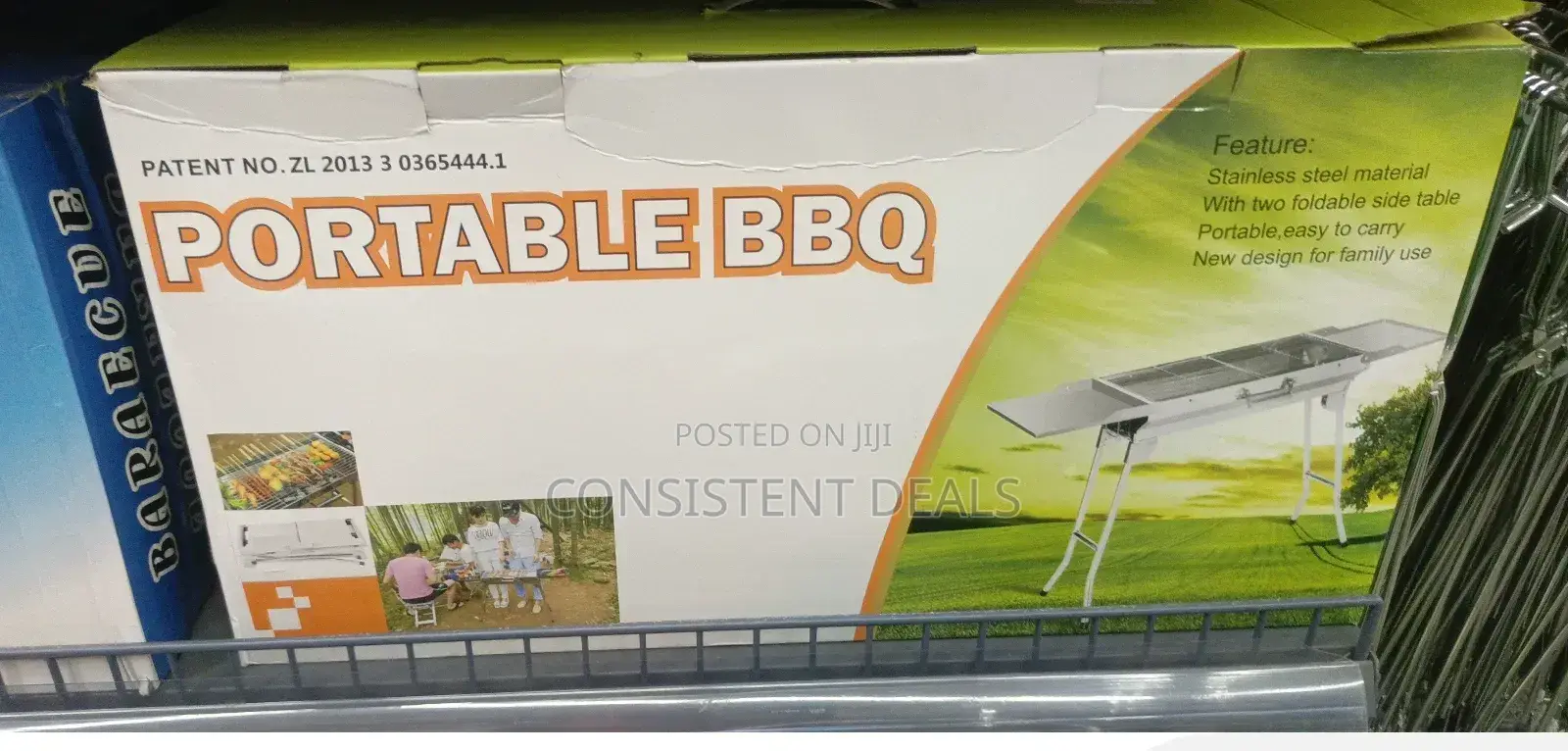 Foldable Portable BBQ Grill With Side Table