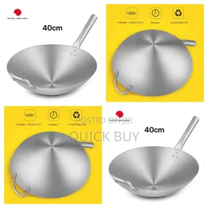 Unique 40cm Stainless Steel Frying Pan/Wok Pan
