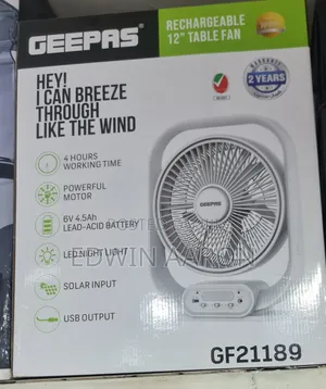 Geepas Rechargeable 12" Table Fan