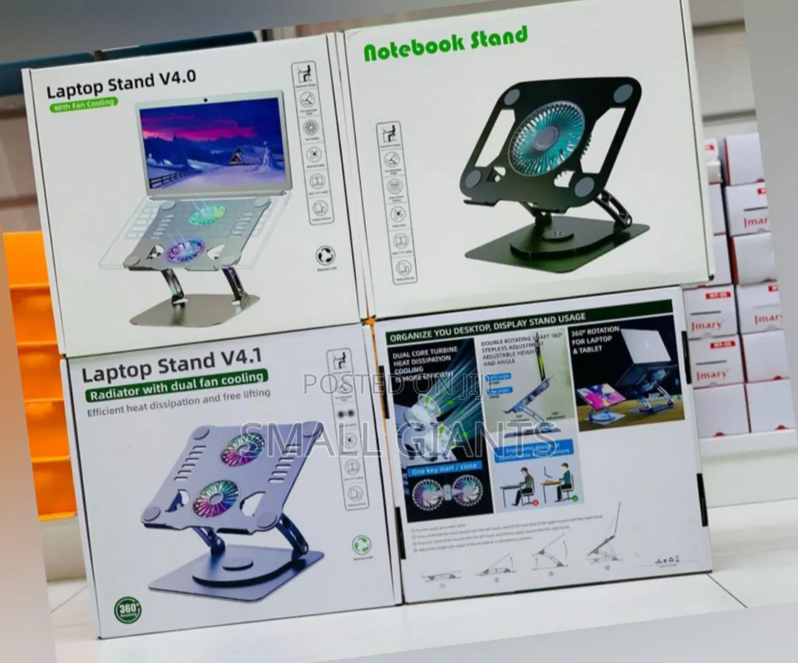 Ergonomic Rotating Laptop Stand With Dual Cooling