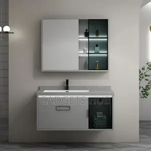 Wall Mount Bathroom Vanity Cabinets Basin and Led Mirrors