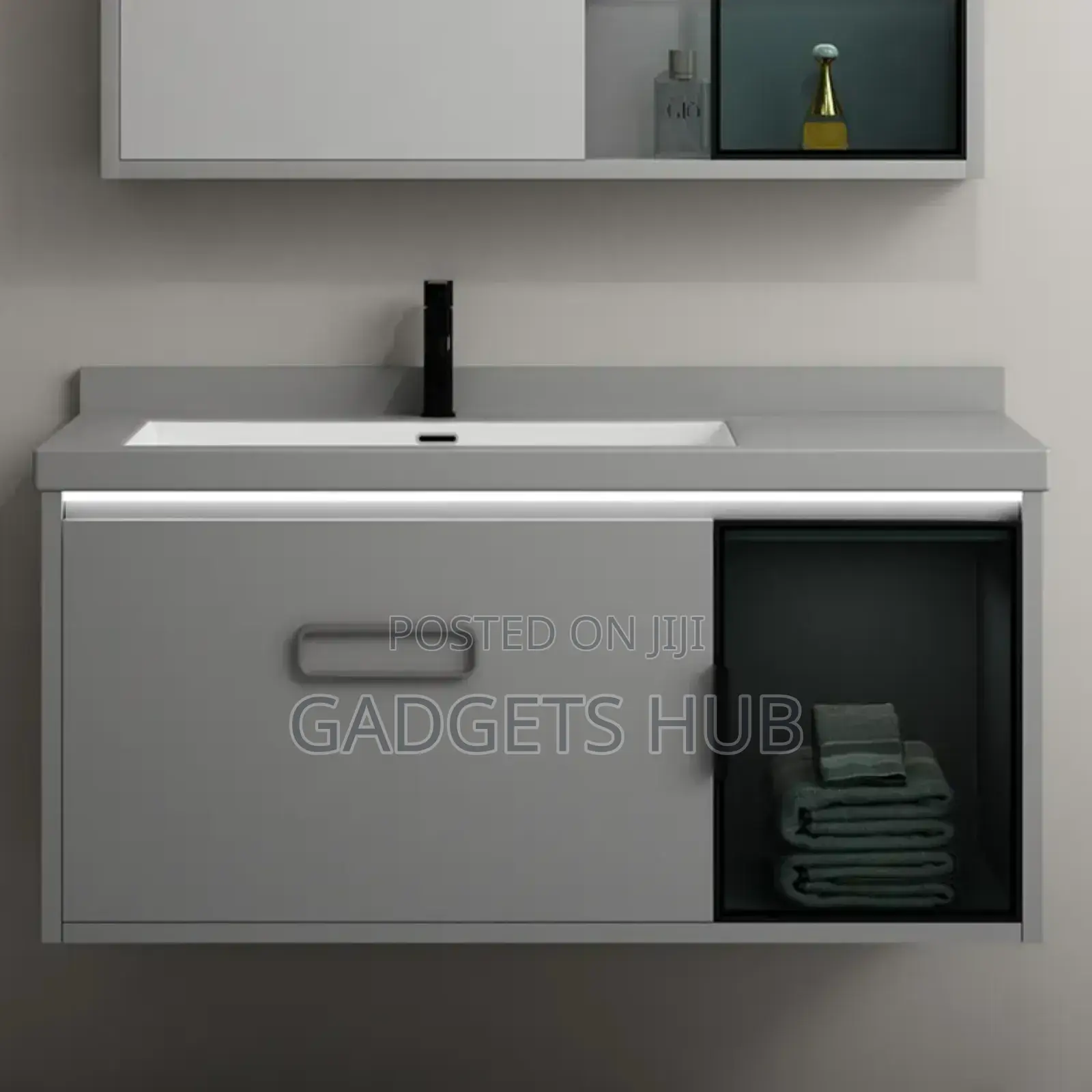 Wall Mount Bathroom Vanity Cabinets Basin and Led Mirrors