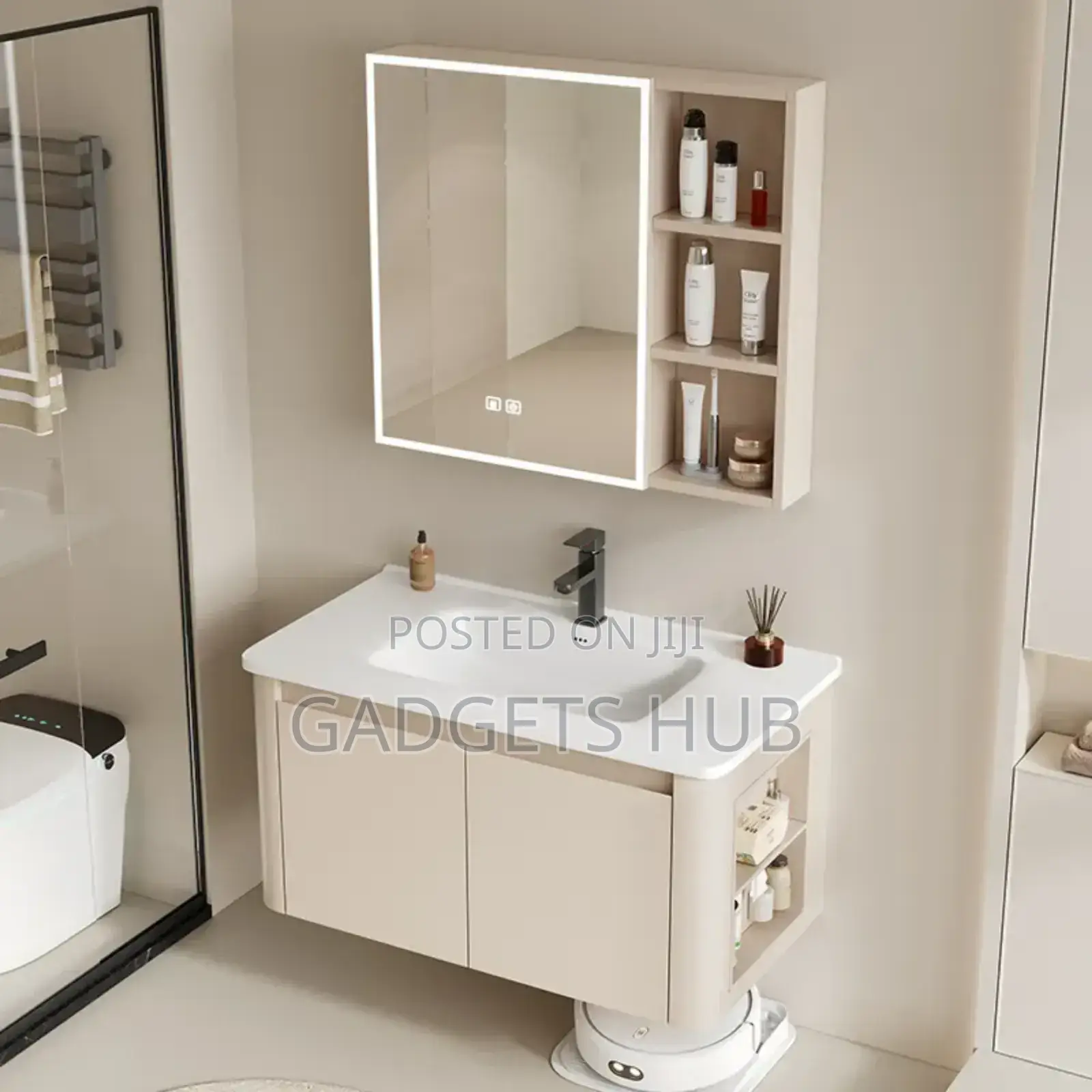 Bathroom Basin Cabinet With Led Bath Mirror
