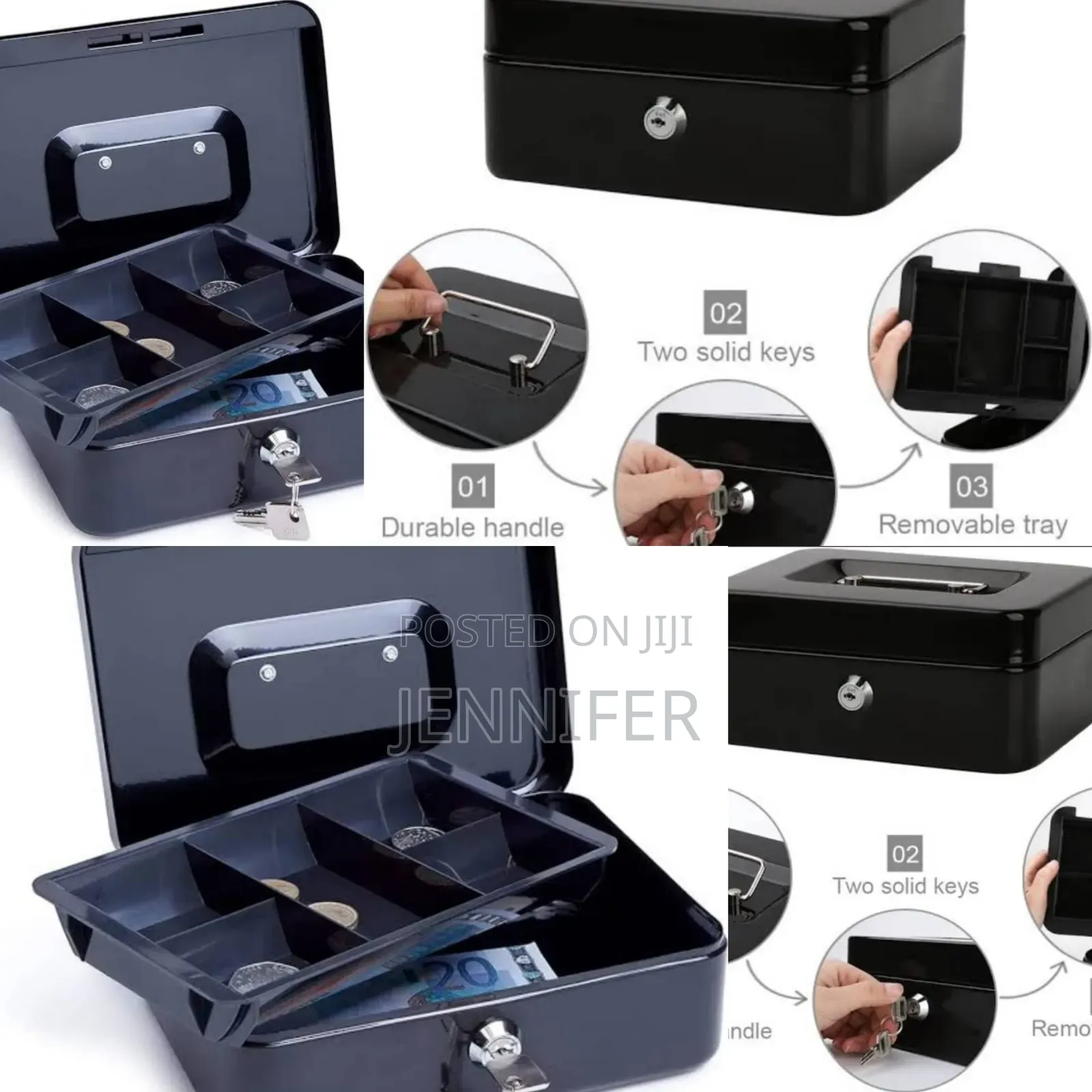 Durable Metal Cash With Keyed Lock