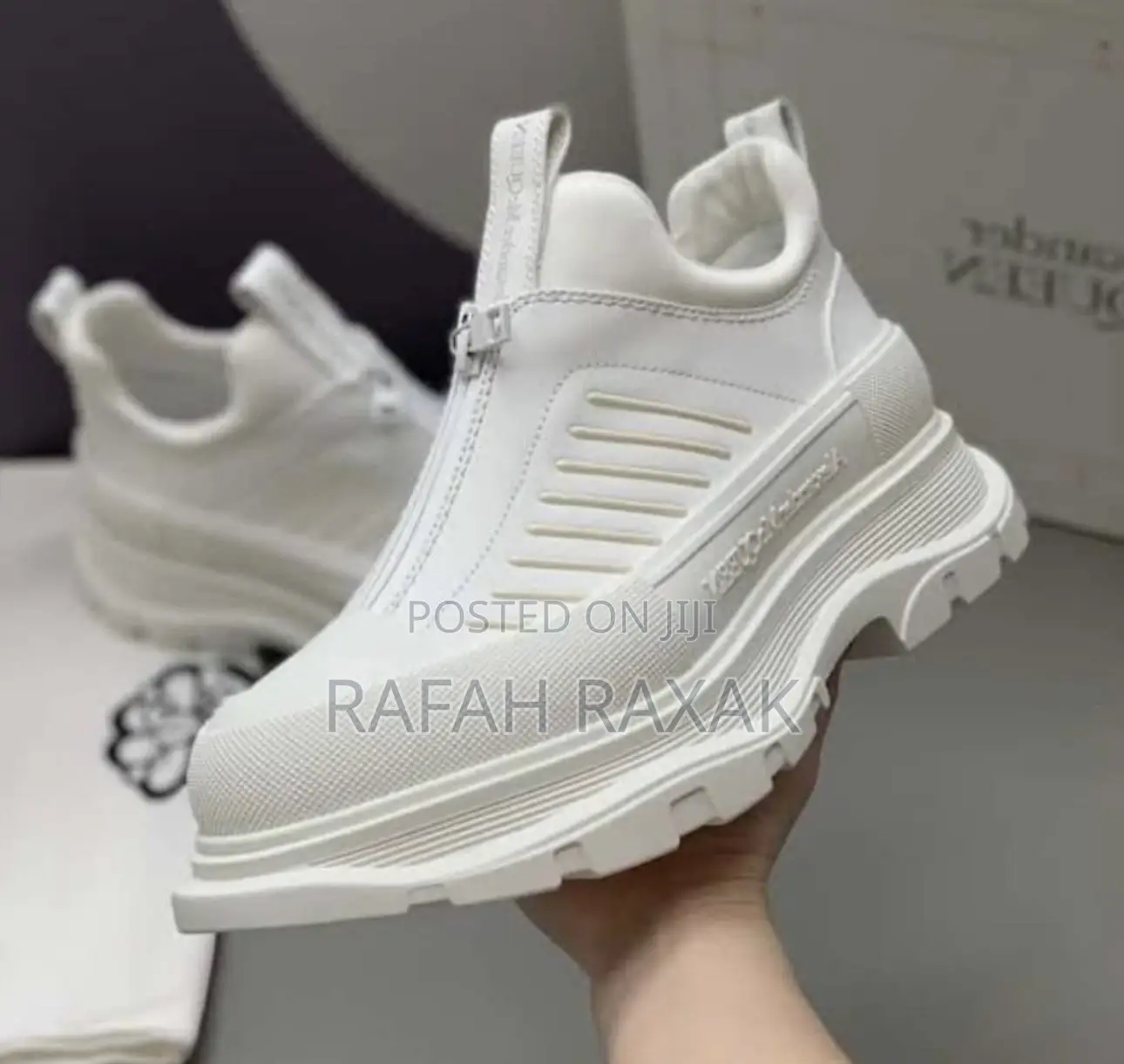 Original White Luxury Alexander McQueen Treadzip Up Sneakers