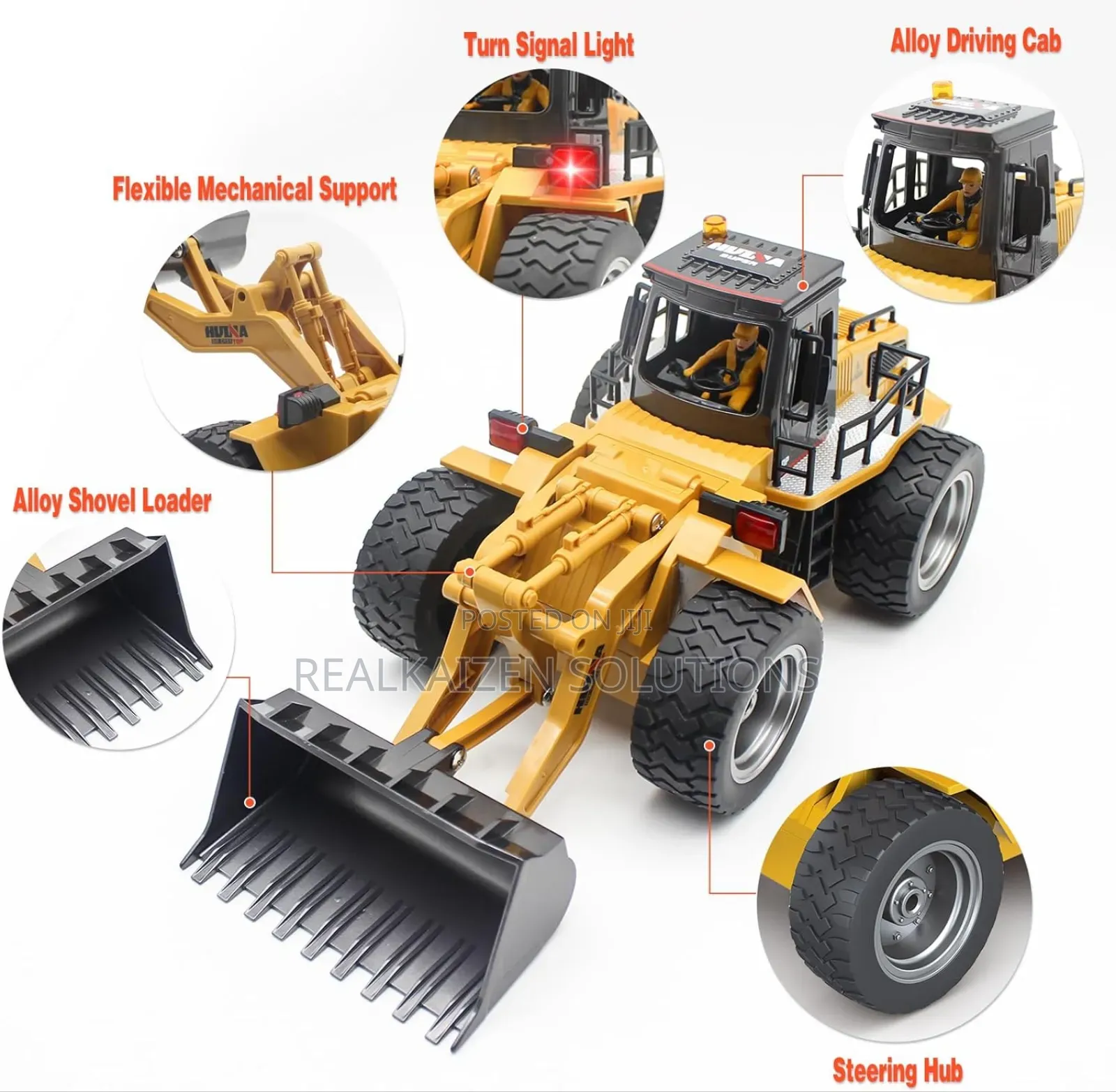 Children 9ch Remote-Controlled Construction Bulldozer Loader