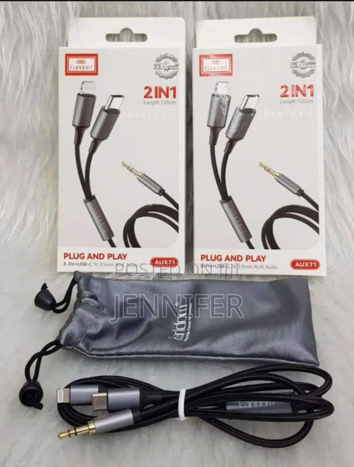 Earldom Et-Aux71 Lightning 8-Pin/Type-C Audio Cable