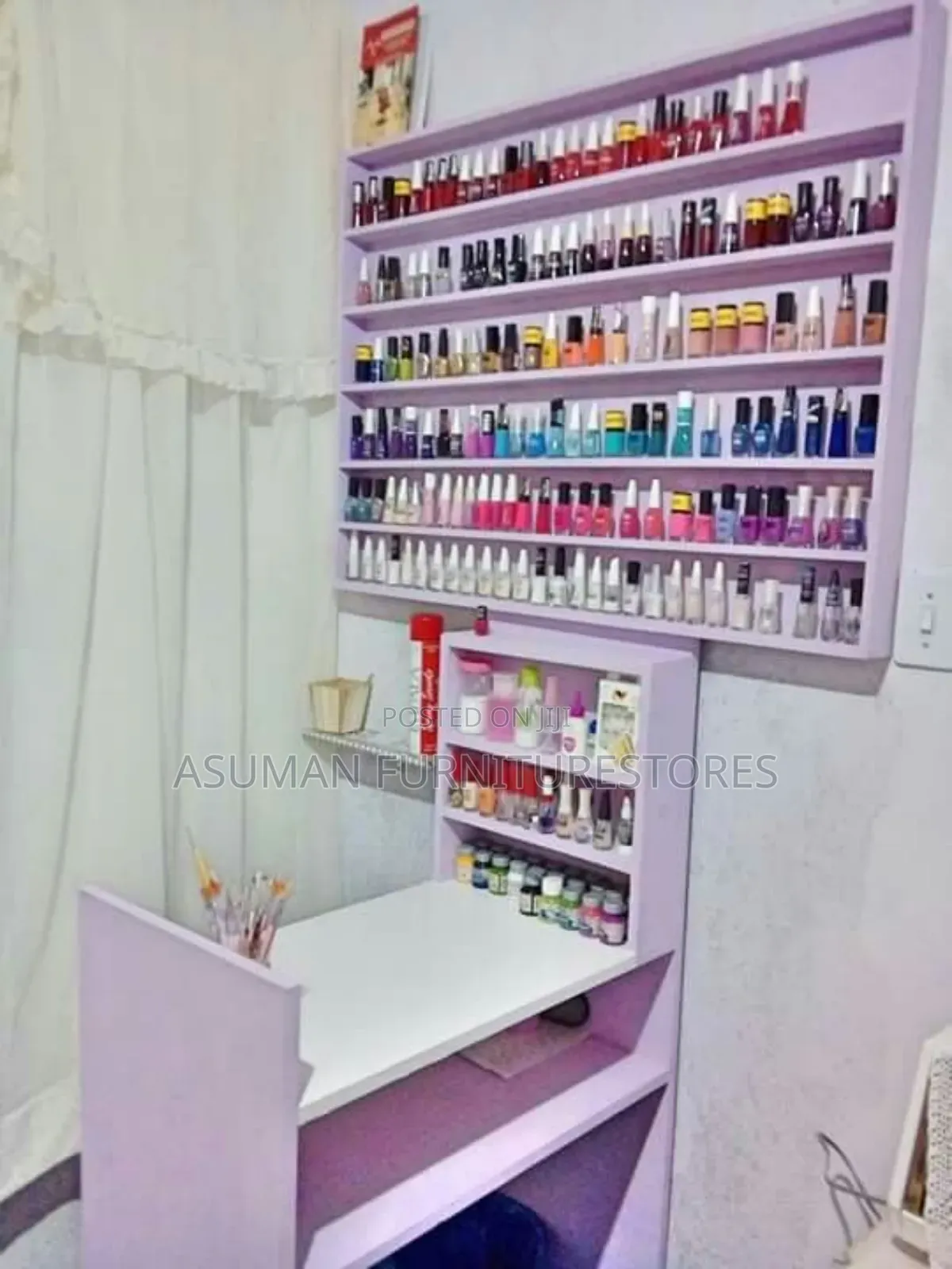 Modern Nail Table With Shelves Call Us On