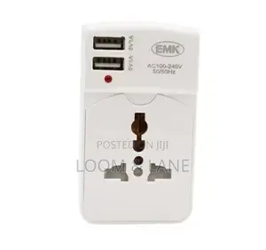 Uk Plug Universal + 2 Usb 2 Way Multi Adapter Max