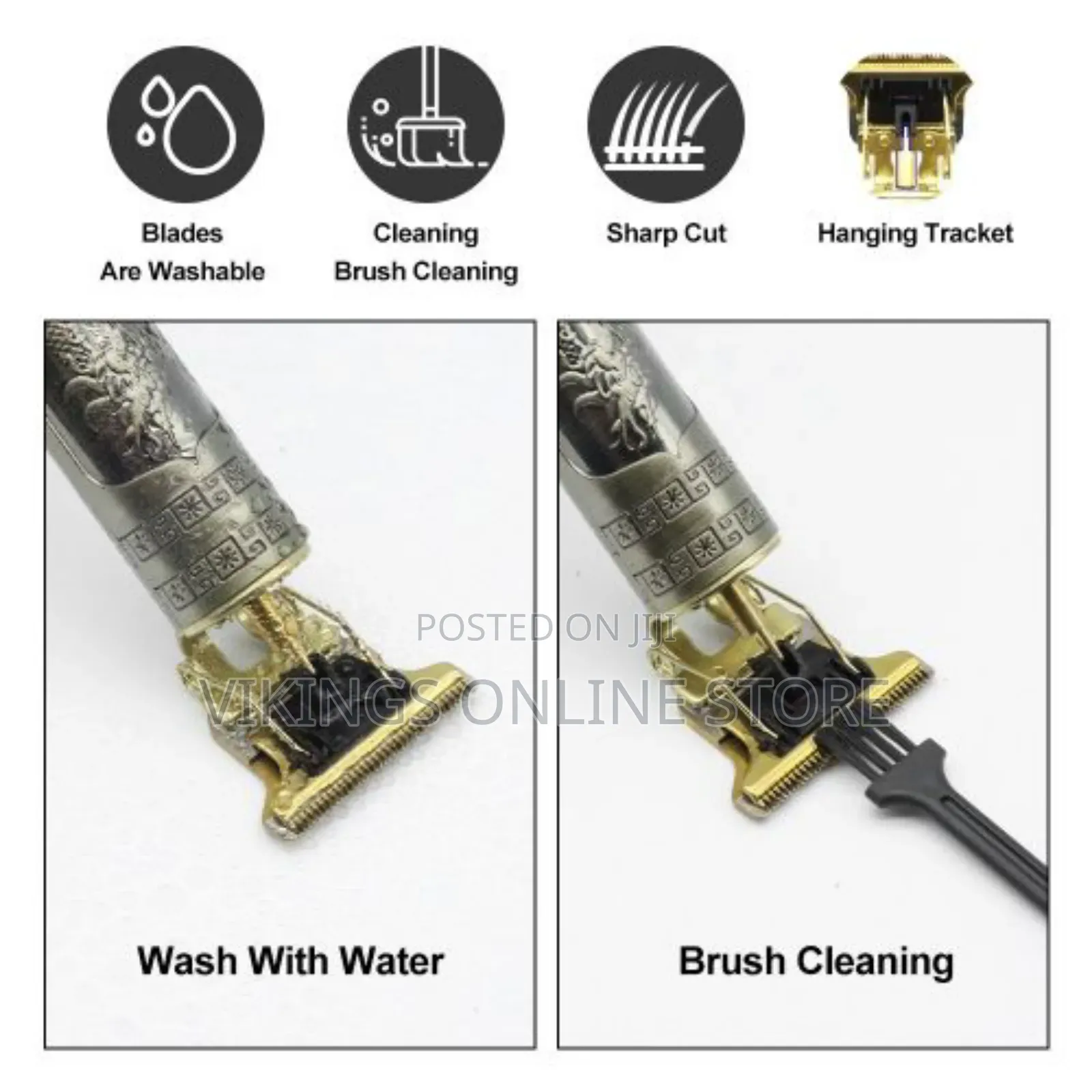 Gueeton Rechargeable Simple Style Hair Clipper Gold