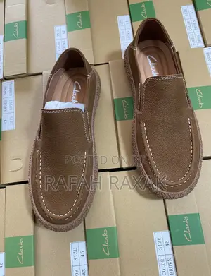 Original Brown Rough Skin Clarks Leather Low Casual Shoes