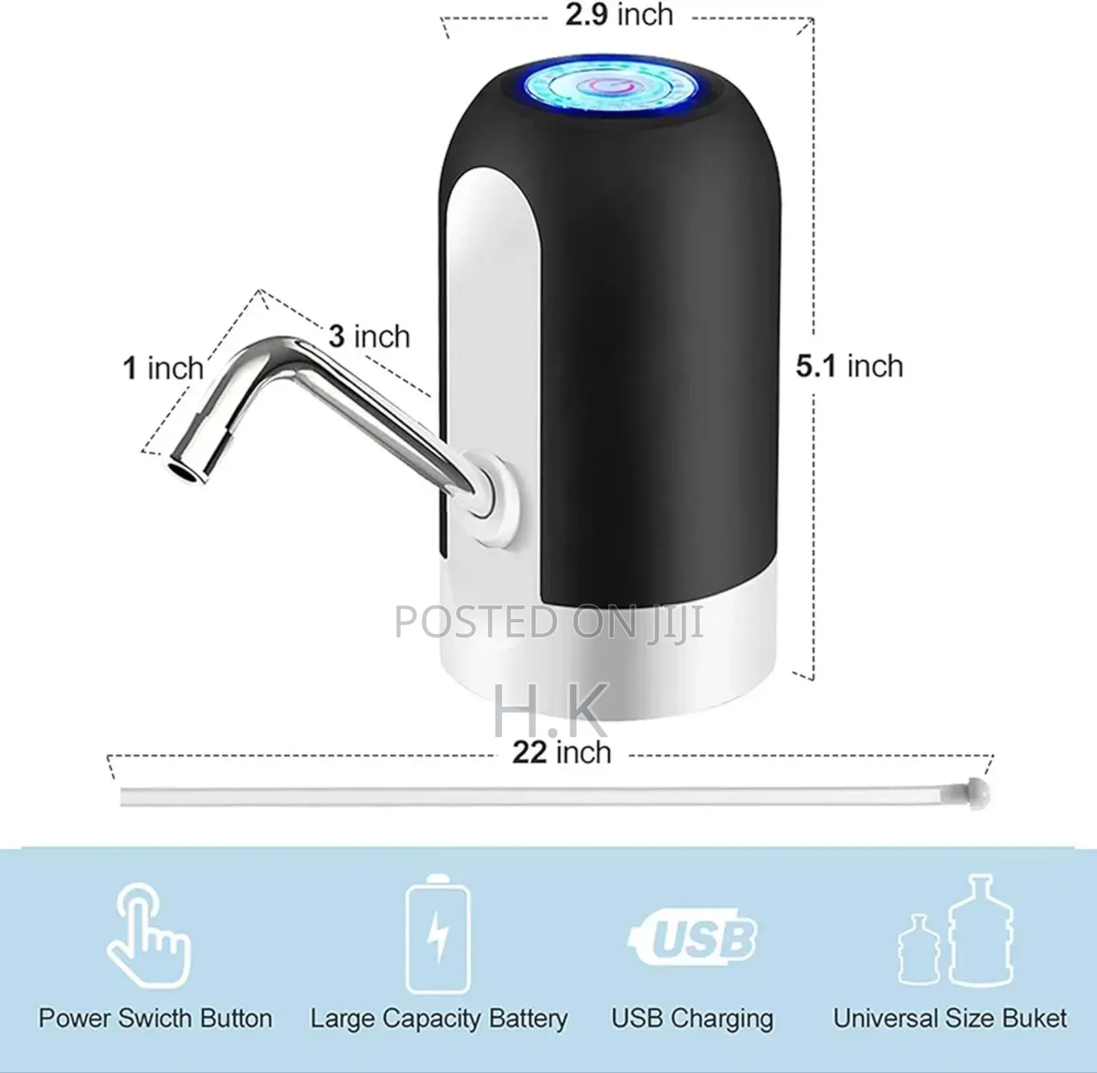 Portable, Rechargeable Electric Water Dispenser