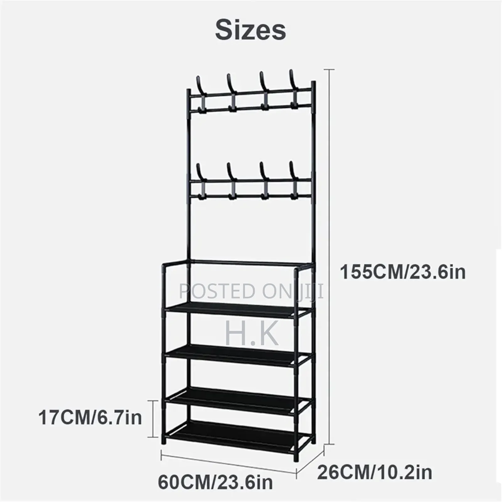 2-in-1 Cloth Rack With Shoe Storage.