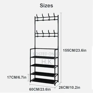 2-in-1 Cloth Rack With Shoe Storage.