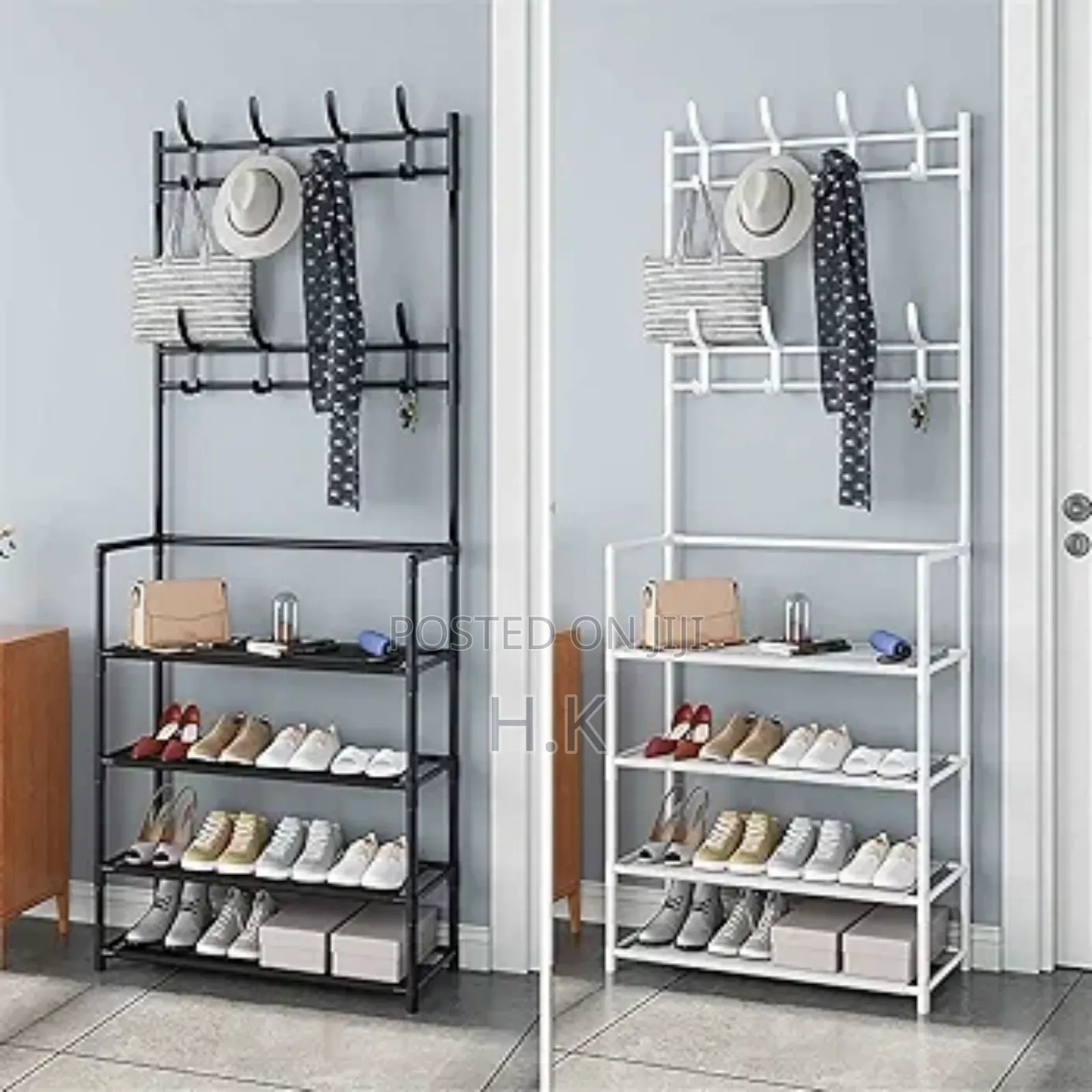 2-in-1 Cloth Rack With Shoe Storage.