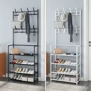 2-in-1 Cloth Rack With Shoe Storage.