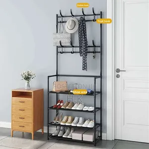 2-in-1 Cloth Rack With Shoe Storage.