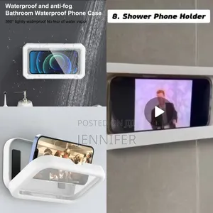 No Drill Wall Mounted Bathroom Phone Holder