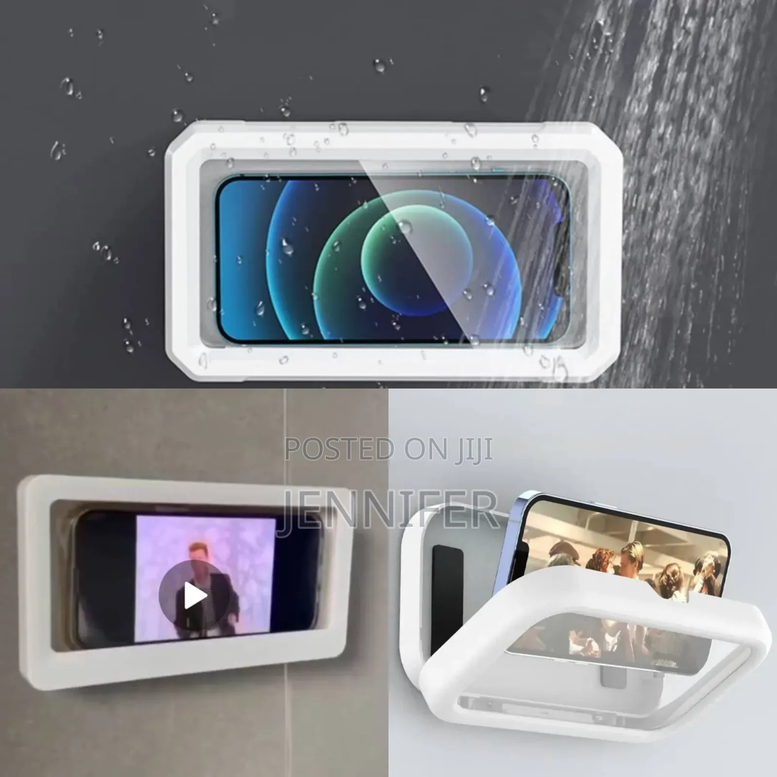 No Drill Wall Mounted Bathroom Phone Holder