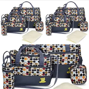 5pcs Motherly Multifunction Diaper Bag