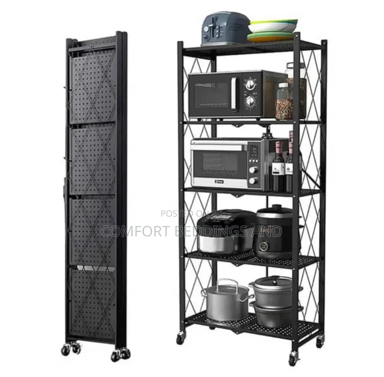 Foldable Kitchen Rack Black