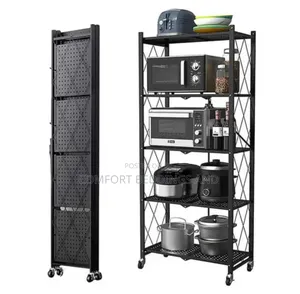 Foldable Kitchen Rack Black