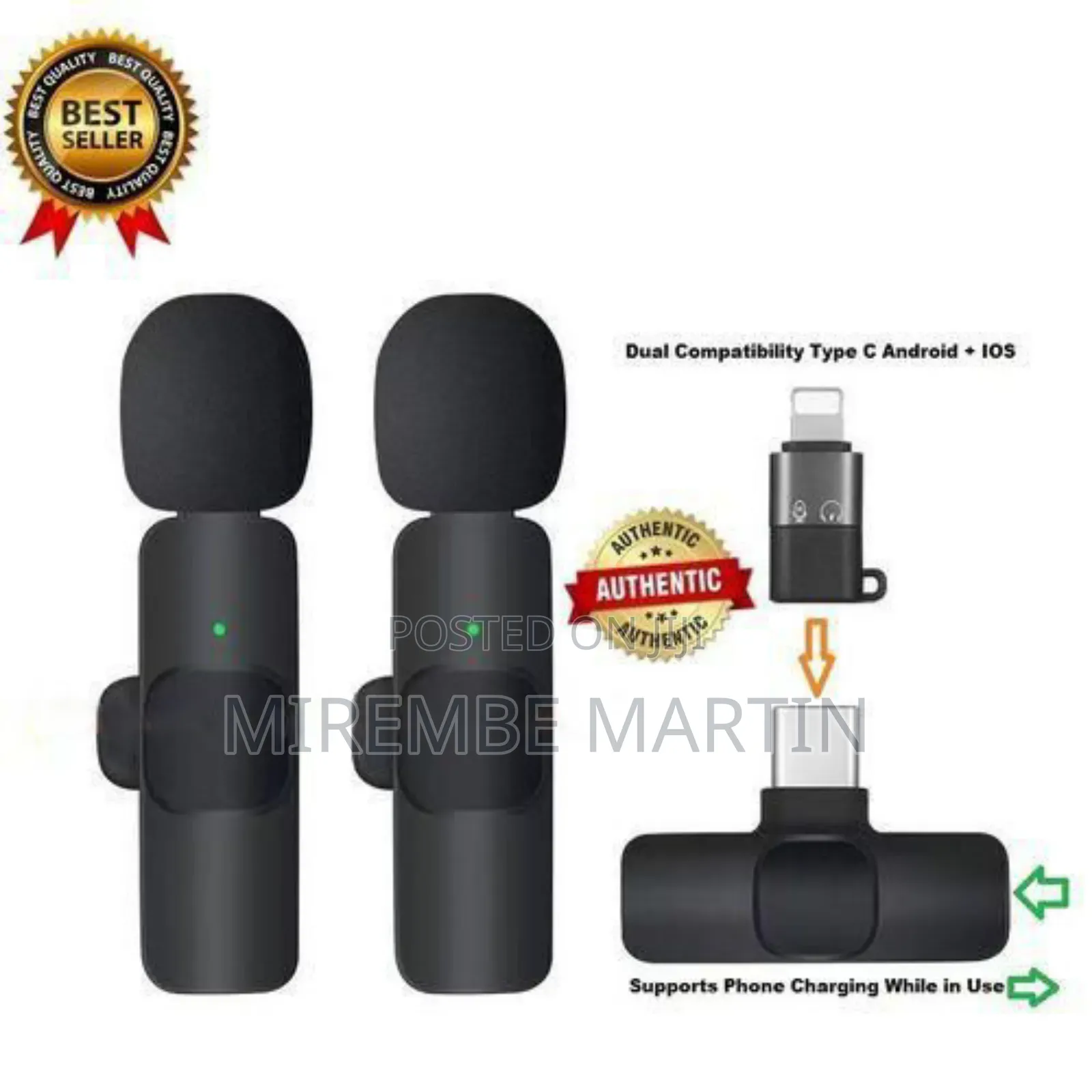  Double Wireless Lapel Microphone Tie Mic Type-C Phones
