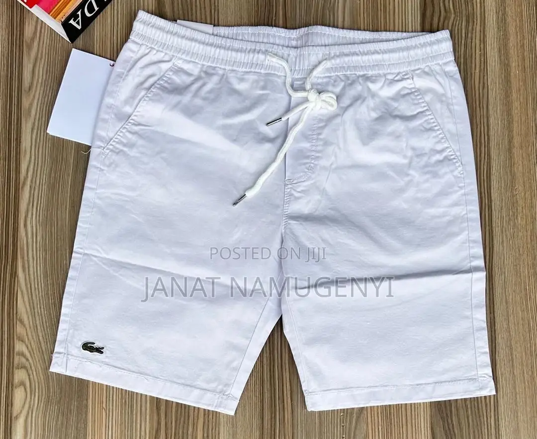 Plain White Lacoste Shorts