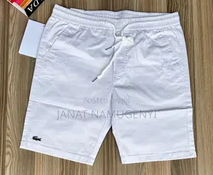 Plain White Lacoste Shorts