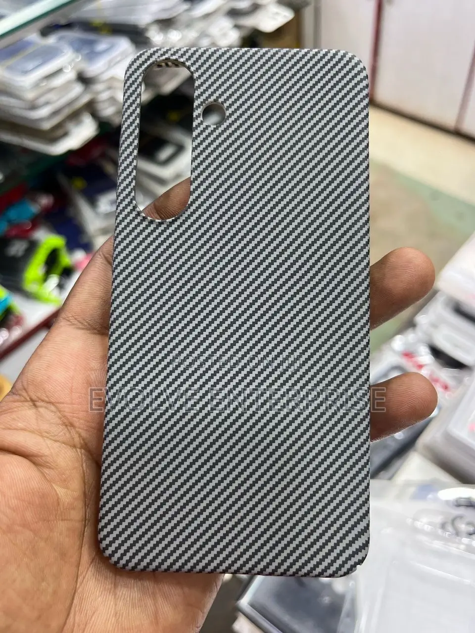 For Samsung Galaxy S24 Case Carbon Fiber Stripe Cover