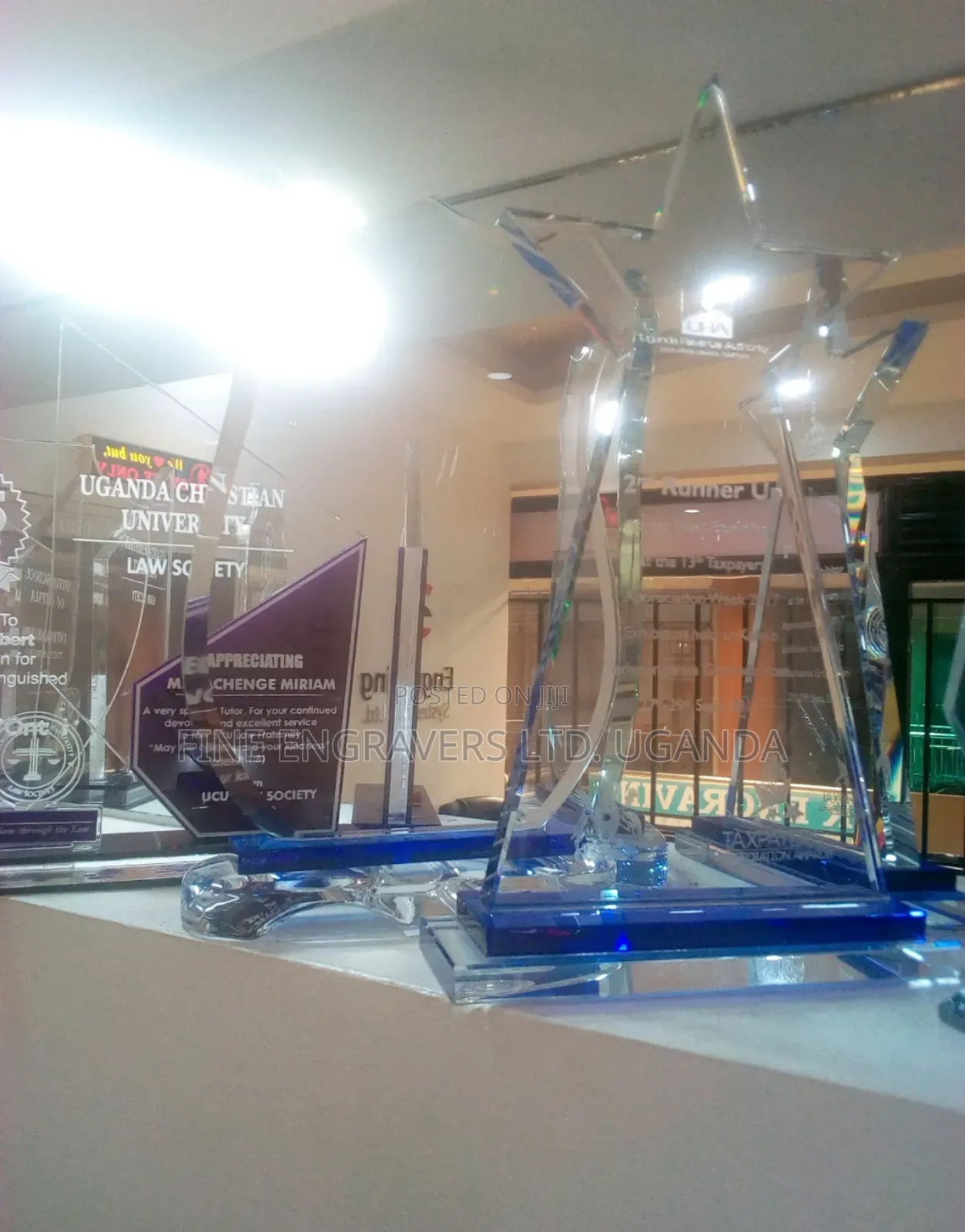 Glass and Wood Awards Engravings