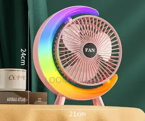 G Shaped 7 Colorful Led Night Light Rechargeable Fan