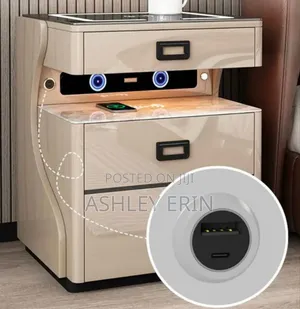 Smart Bedside Table With Led Wireless Charging and Speaker