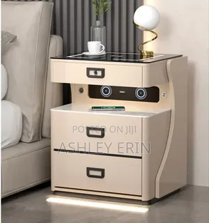 Smart Bedside Table With Led Wireless Charging and Speaker