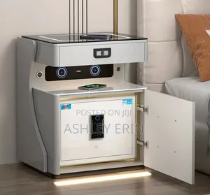 Smart Bedside Table With Led Wireless Charging and Speaker