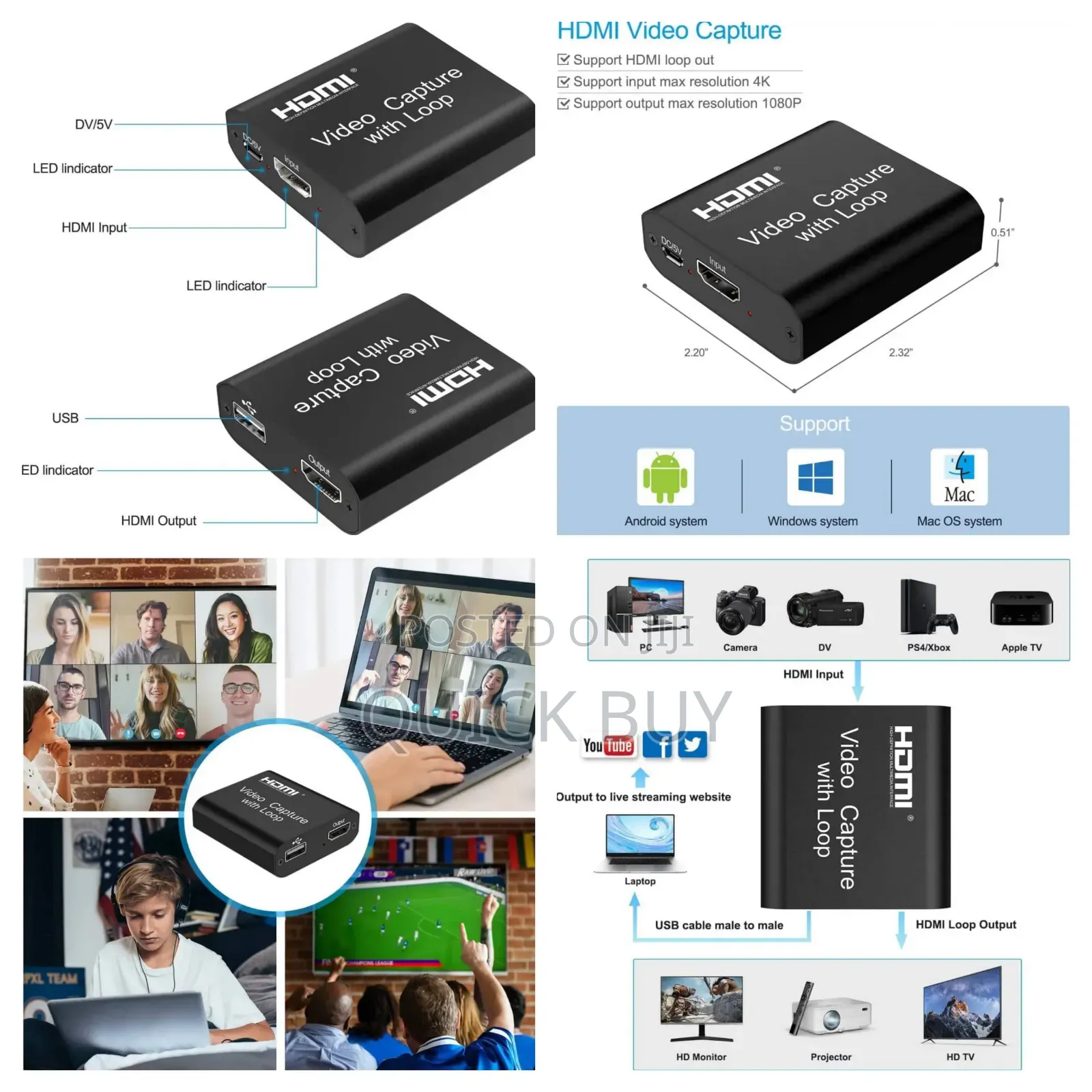 New Hdmi Video Capture With Loop