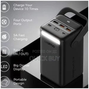 Digital Display 5a Fast Charging Power Bank – Black