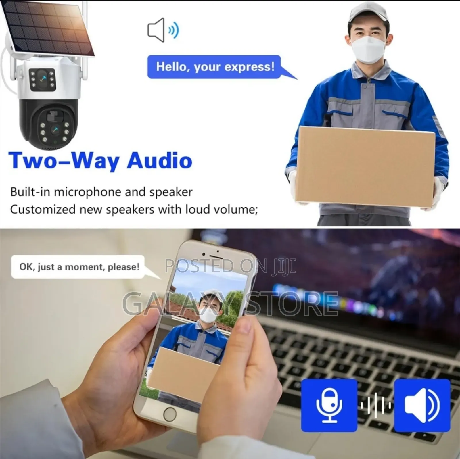 Wireless Camera Dual Lens PTZ Solar Camera Outdoor Security