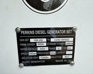 100kva Diesel Generator Standby Perkins
