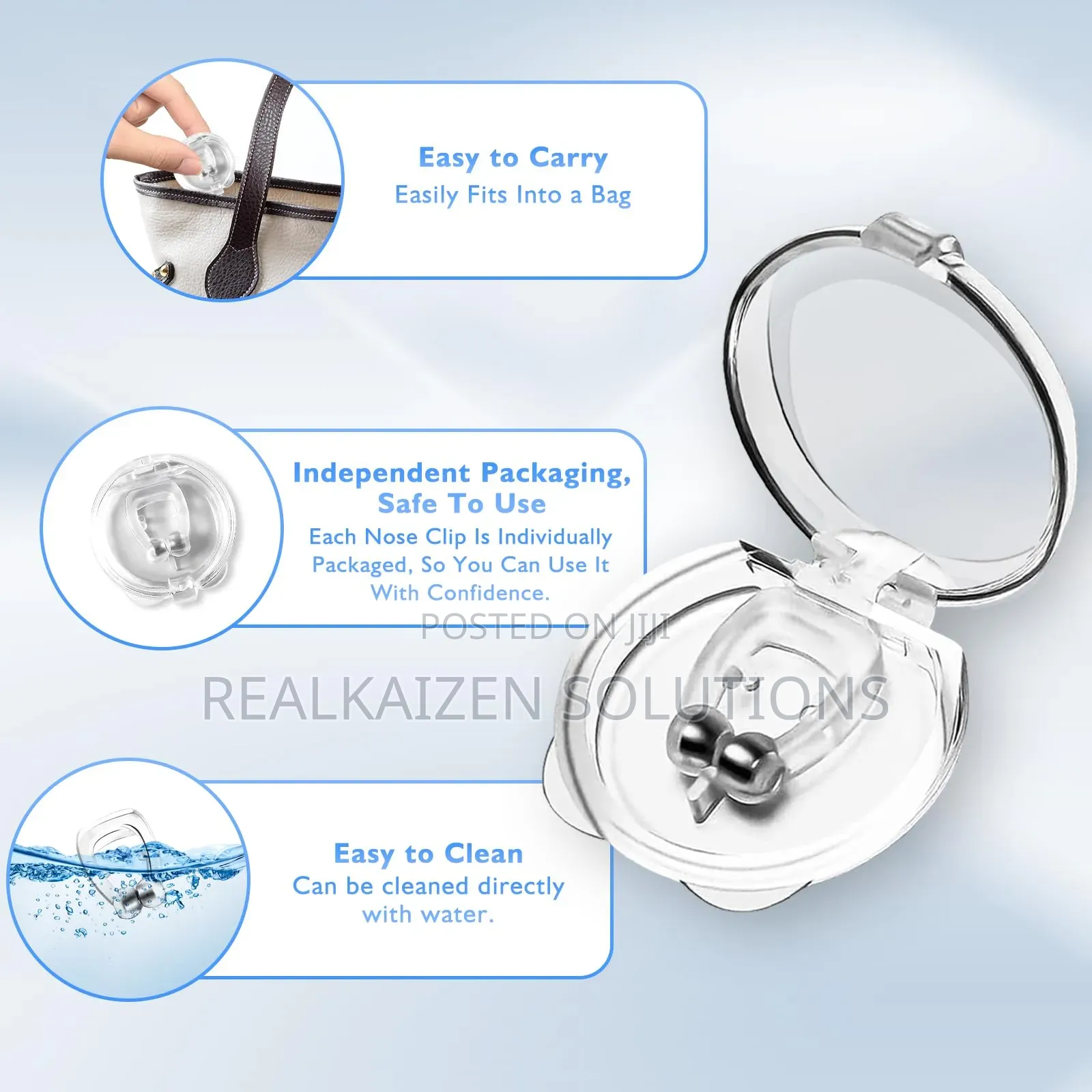 Anti-Snoring Chin Strap Magnetic Nose Clip Combo Set