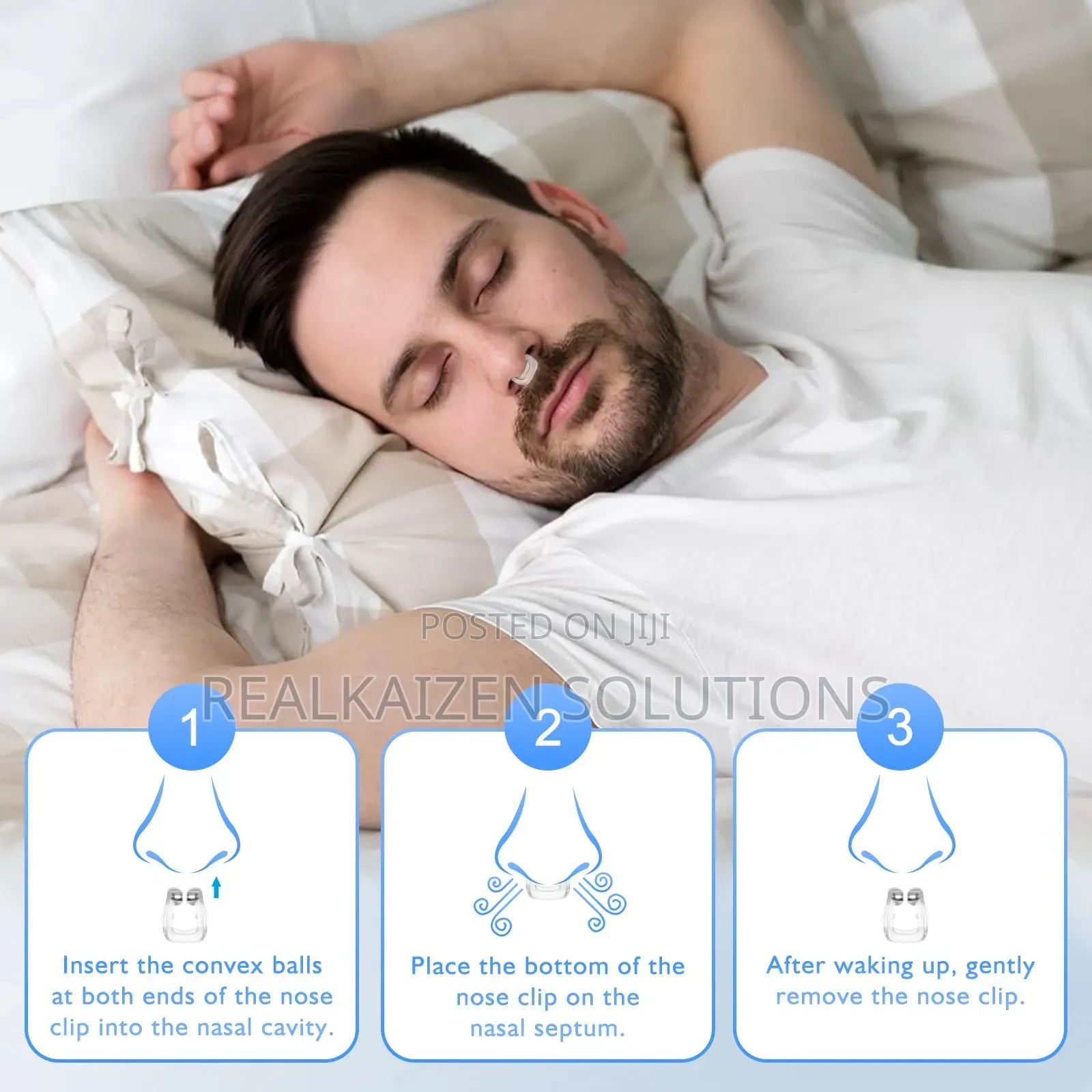 Anti-Snoring Chin Strap Magnetic Nose Clip Combo Set
