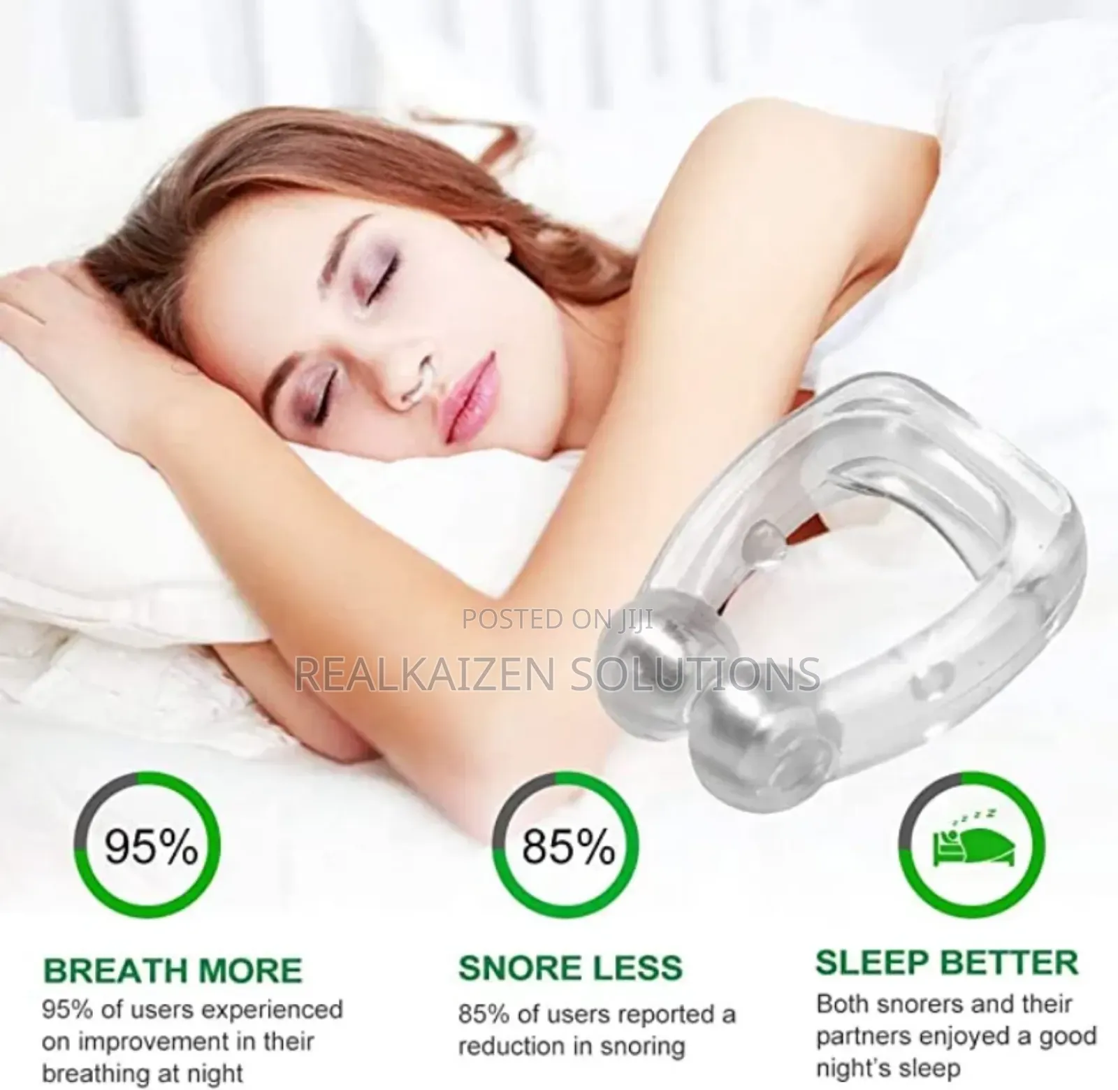 Anti-Snoring Chin Strap Magnetic Nose Clip Combo Set