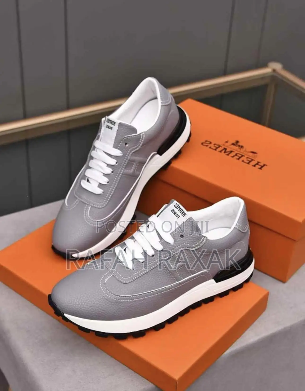 Original Gray Luxury Hermes Paris Sneakers