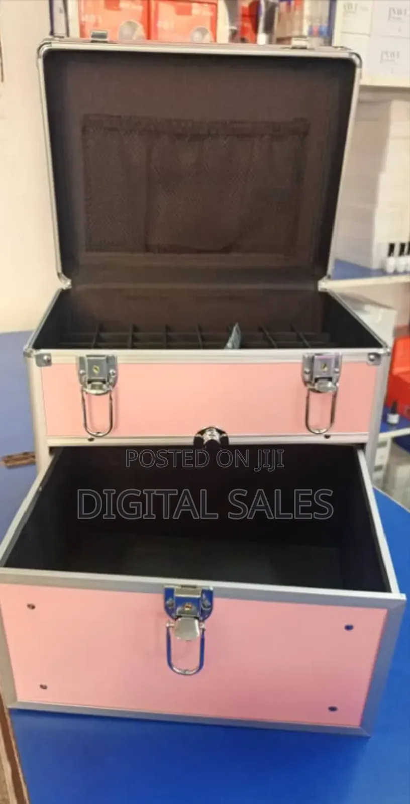 Blue Coloured Make-Up Boxe Storage.