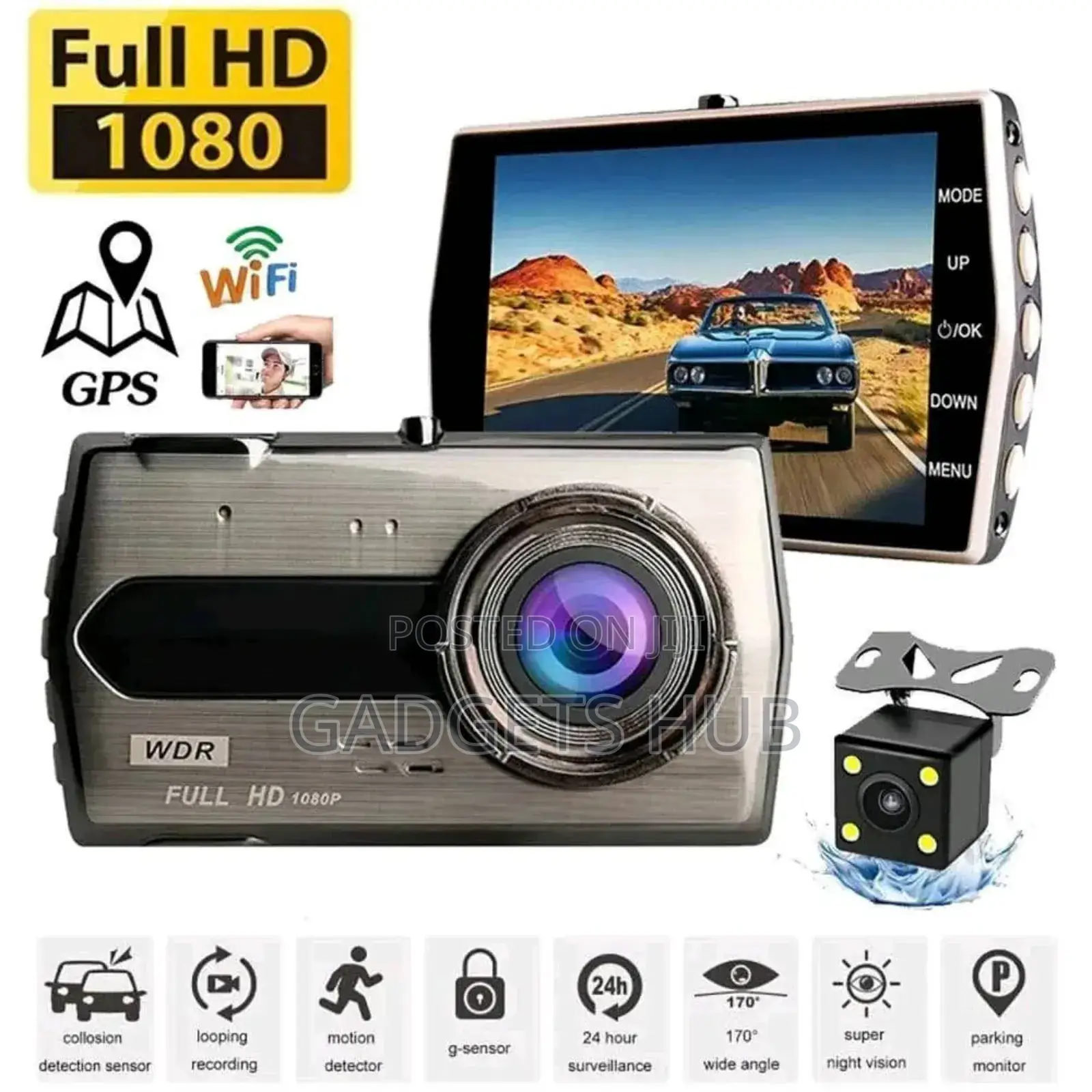 Dual Lens Hd Car DVR Dash Board Camera