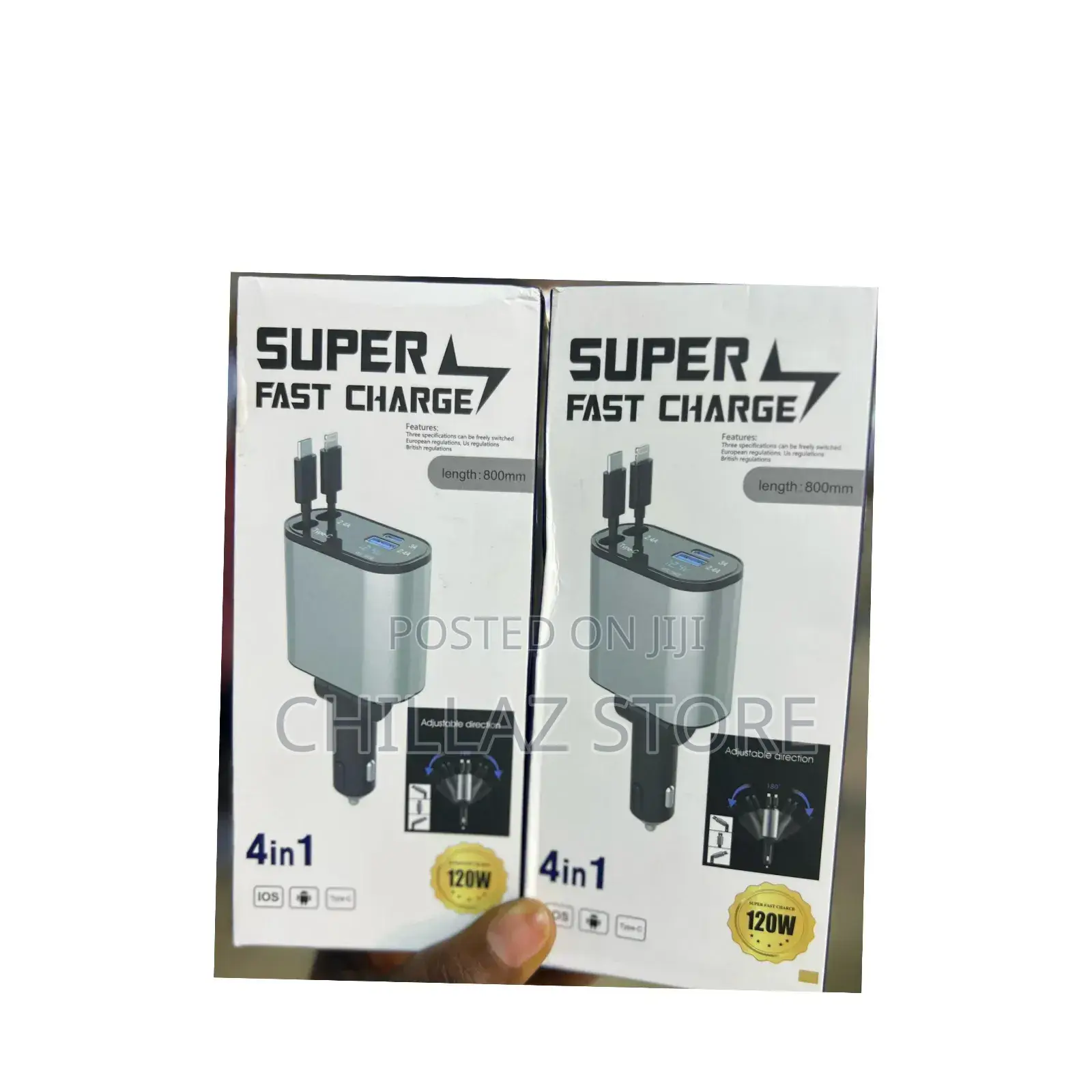 4 in 1 Retractable Car Fast Phone Charger.