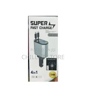 4 in 1 Retractable Car Fast Phone Charger.