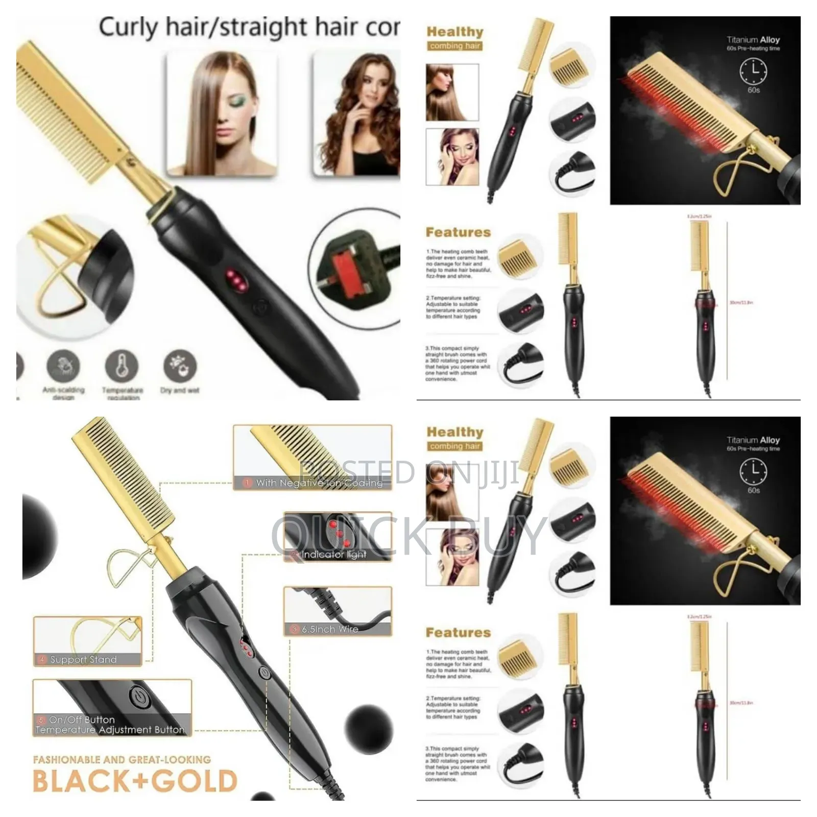 Metal Hair Straightening Comb-New
