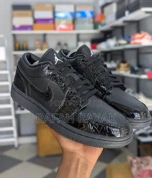 Nike Air Jordan 1 Low “Black Patent” Elephant Sneakers